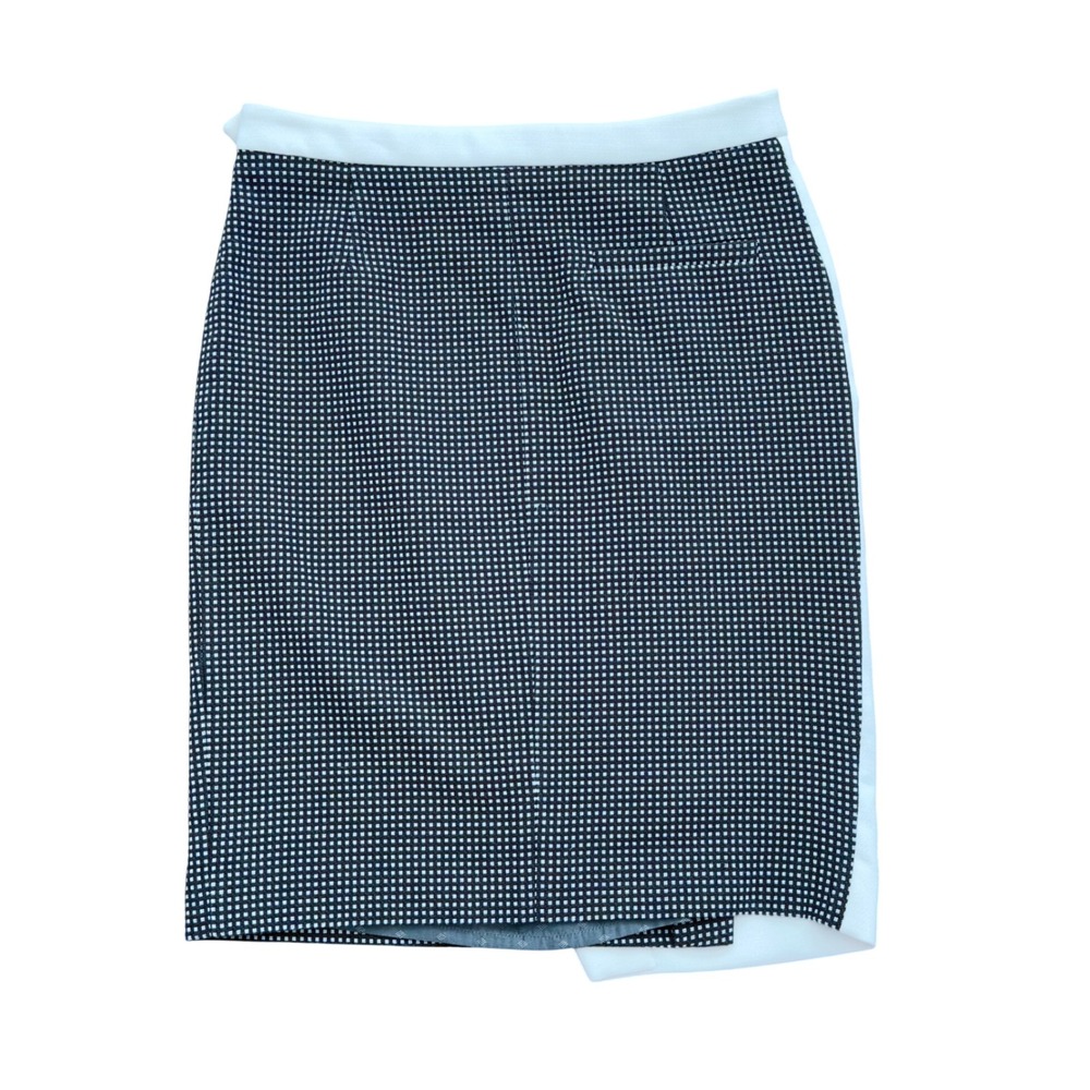 Kenzow Paris Women's Asymmetrical Wrap Mini Skirt White Black Check FR36 US 4 - Picture 9 of 14